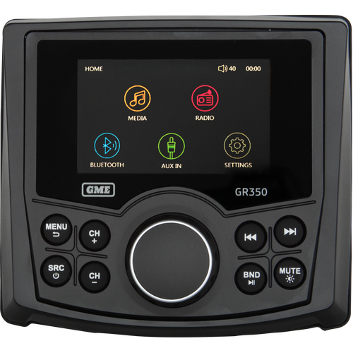 GME GR350BTB Bluetooth AM/FM Marine Stereo - Black